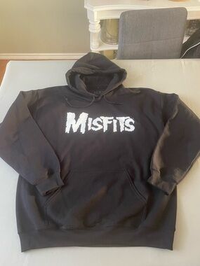 Misfits Black Pullover Hoodie - Graphic Band Logo Size Large
